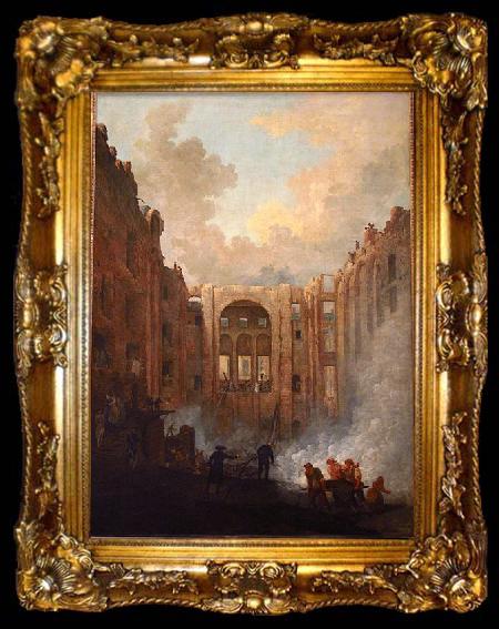 framed  Hubert Robert Incendie de l